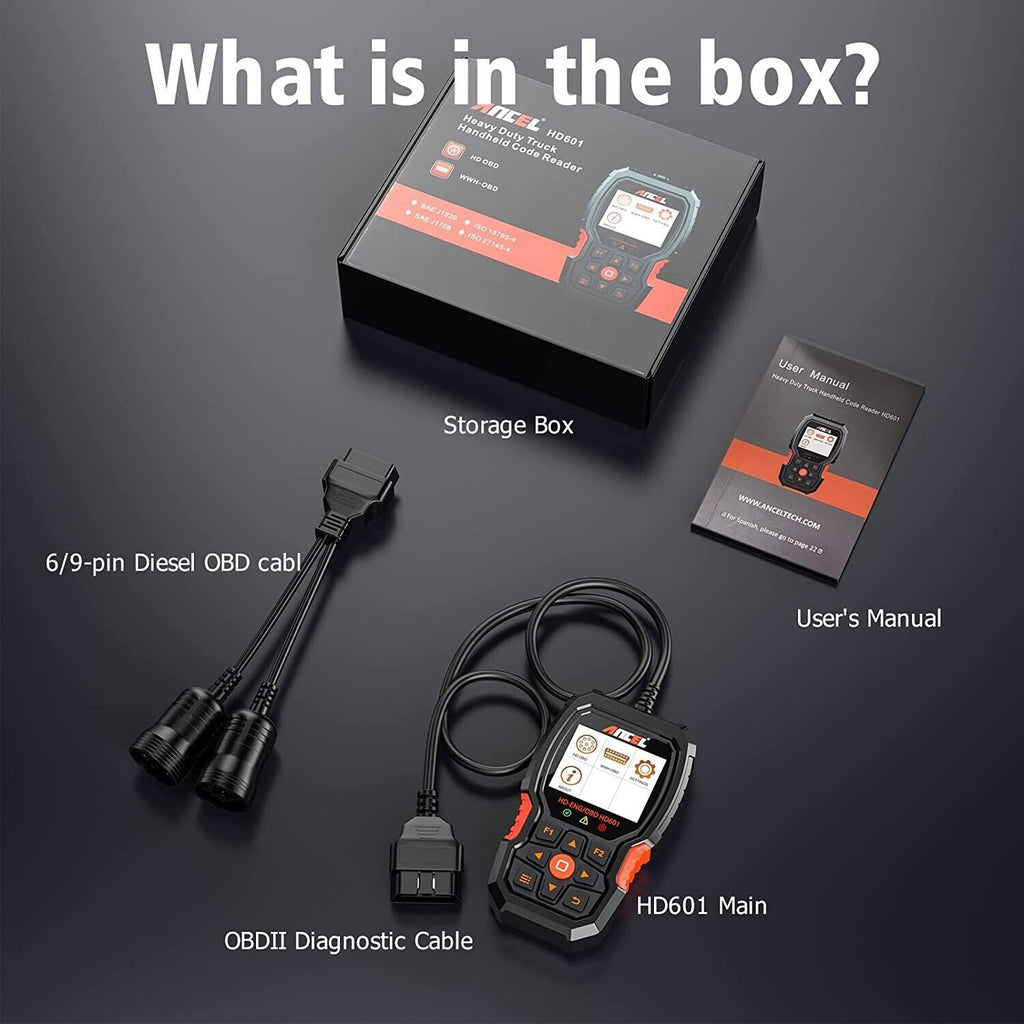 ANCEL HD601 Heavy Duty Truck Code Reader Full System OBD2 Diagnostic Scan Tool - Auto Lines Australia
