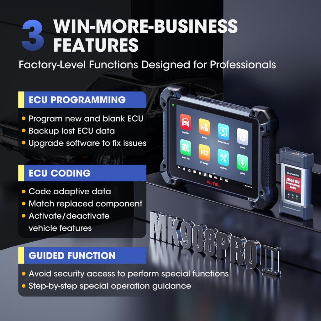 Autel MK908P II Car Diagnostic Tools J2534 ECU Online Programming Coding OBD2 - Auto Lines Australia