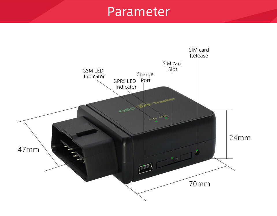 3G 4G OBDII GPS Mini Tracker Live Realtime Vehicle Car Spy OBD2 Tracking Device