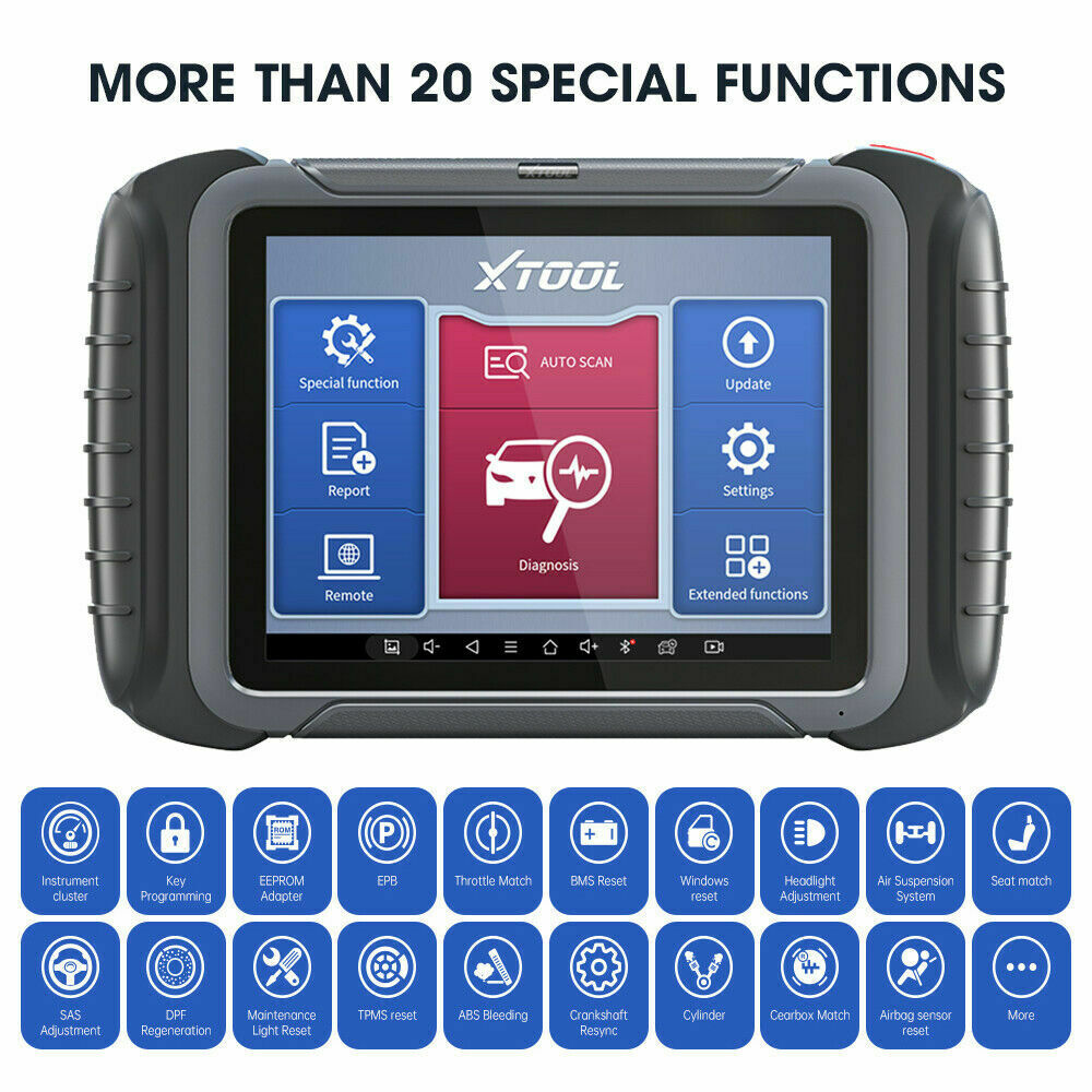 XTOOL D8 Car OBD2 All System Scanner Bidirectional ABS Diagnostic ECU Key Coding