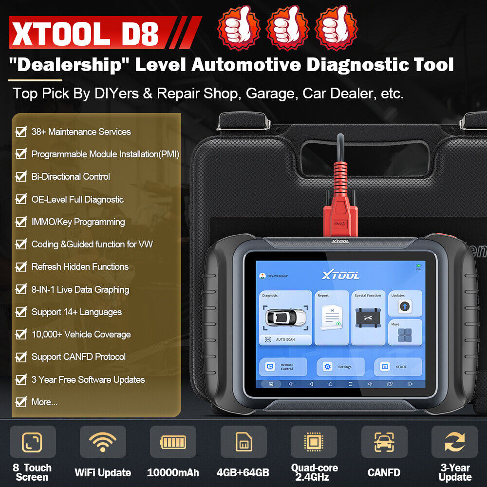 XTOOL D8S Update of XTOOL D8 Car Diagnostic Scanner Automotive Tools ECU Coding