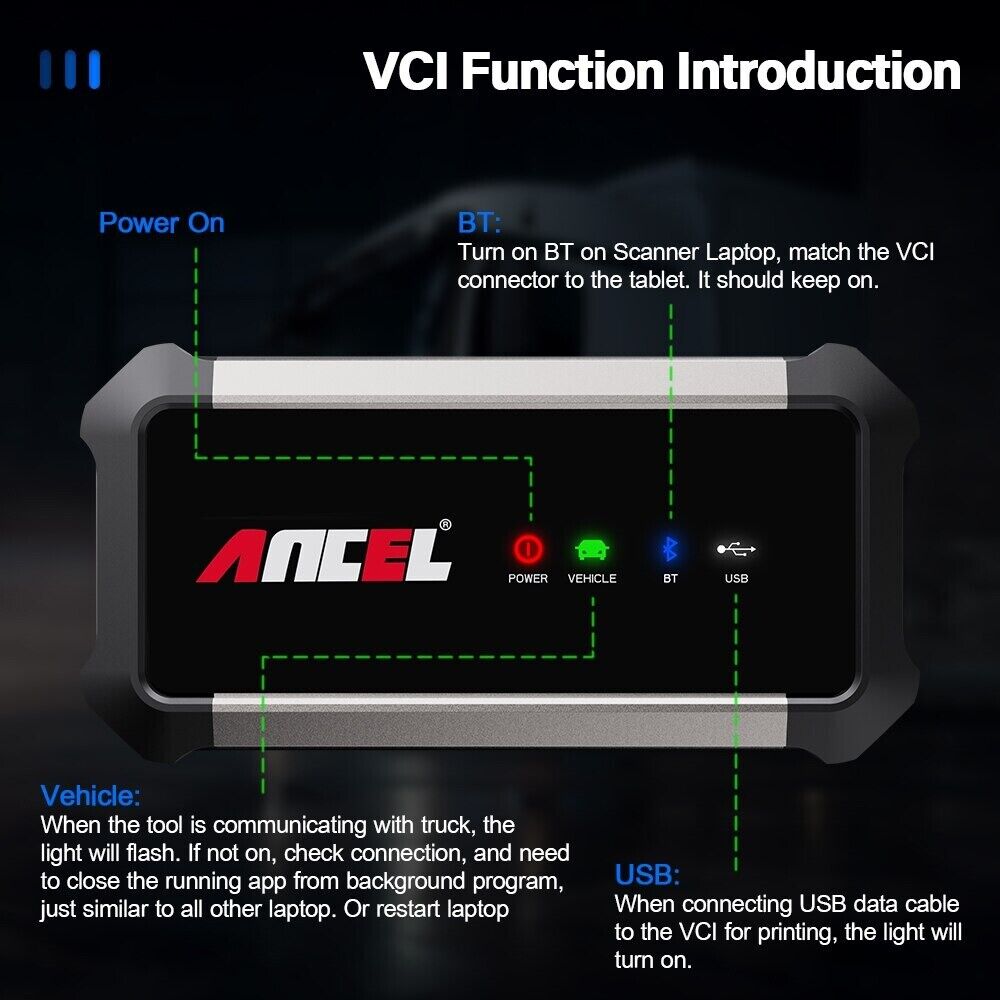 ANCEL X7 HD Heavy Duty Truck Scanner Full System 24V Diagnostic Tool OBD2 DPF