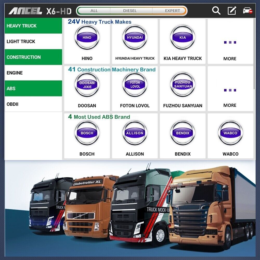 Ancel X6 HD OBD2 Scanner Heavy Duty Truck Diagnostic Scanner Tool Full System - Auto Lines Australia
