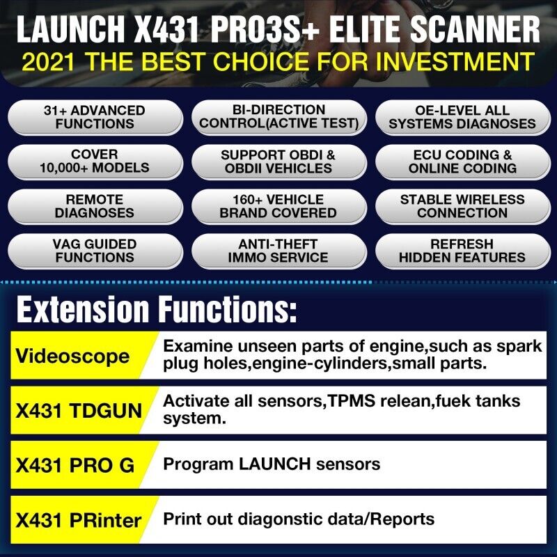 LAUNCH X431 Pro3s Plus Pro3s OBD2 Diagnostic Scanner Immobilizer Programmer Tool - Auto Lines Australia