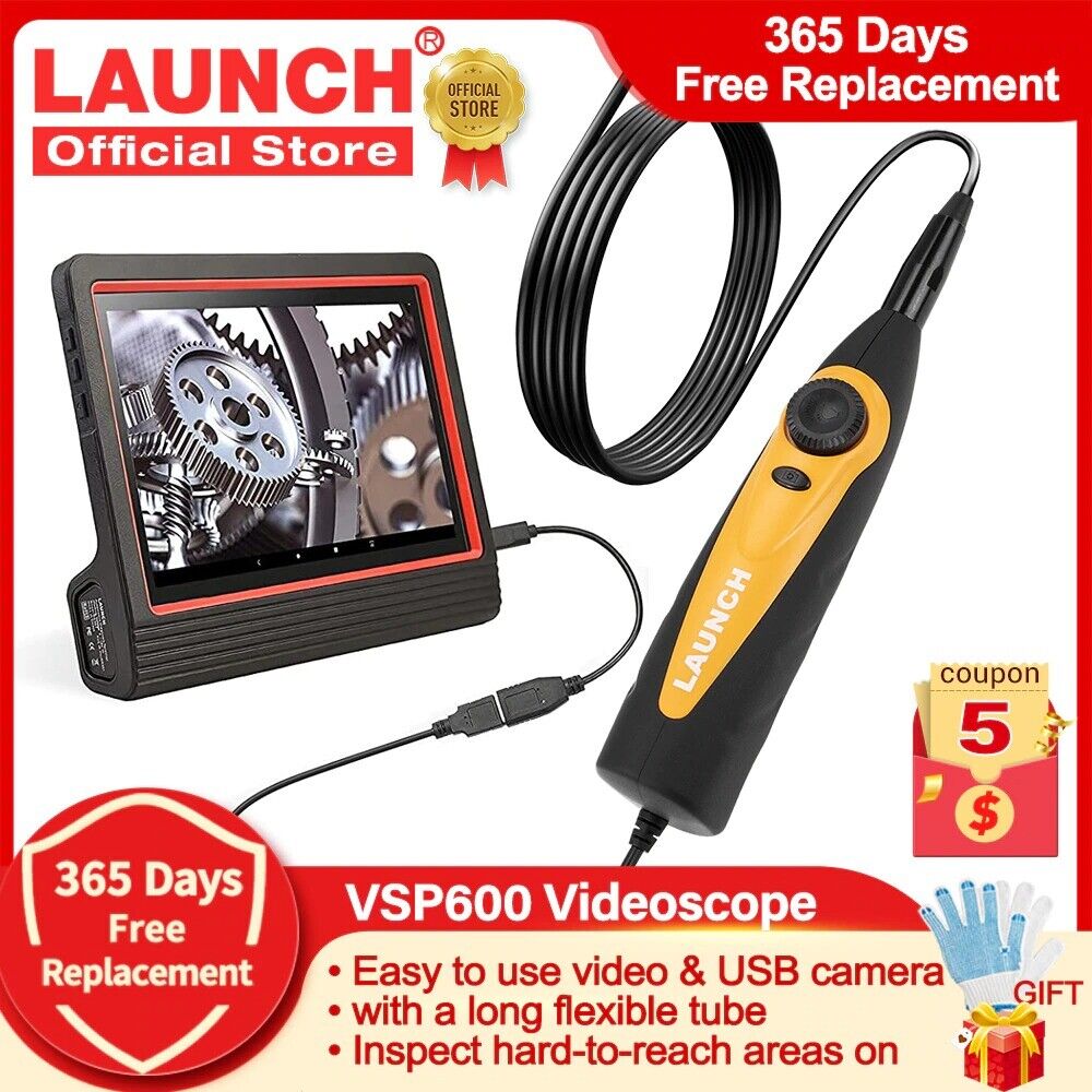 LAUNCH VSP600 Videoscope Camera Endoscope Car Inspection Mirror Waterproof 6LED - Auto Lines Australia