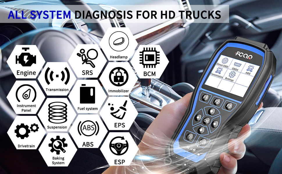 FCAR F507 All System Heavy Duty Truck Scanner and Car OBDII Code Reader