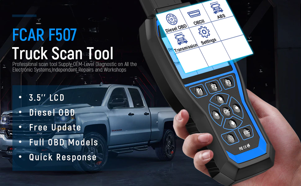 FCAR F507 All System Heavy Duty Truck Scanner and Car OBDII Code Reader