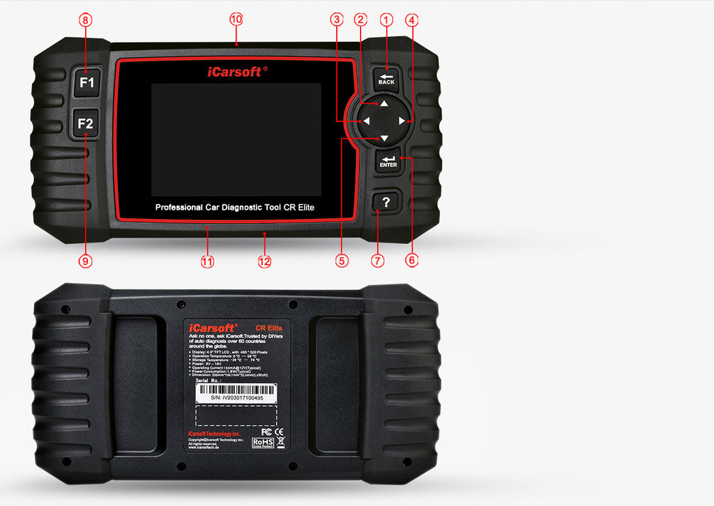 ICARSOFT CR Elite Professional Multi-brand Multi-system Car Diagnostic Tools