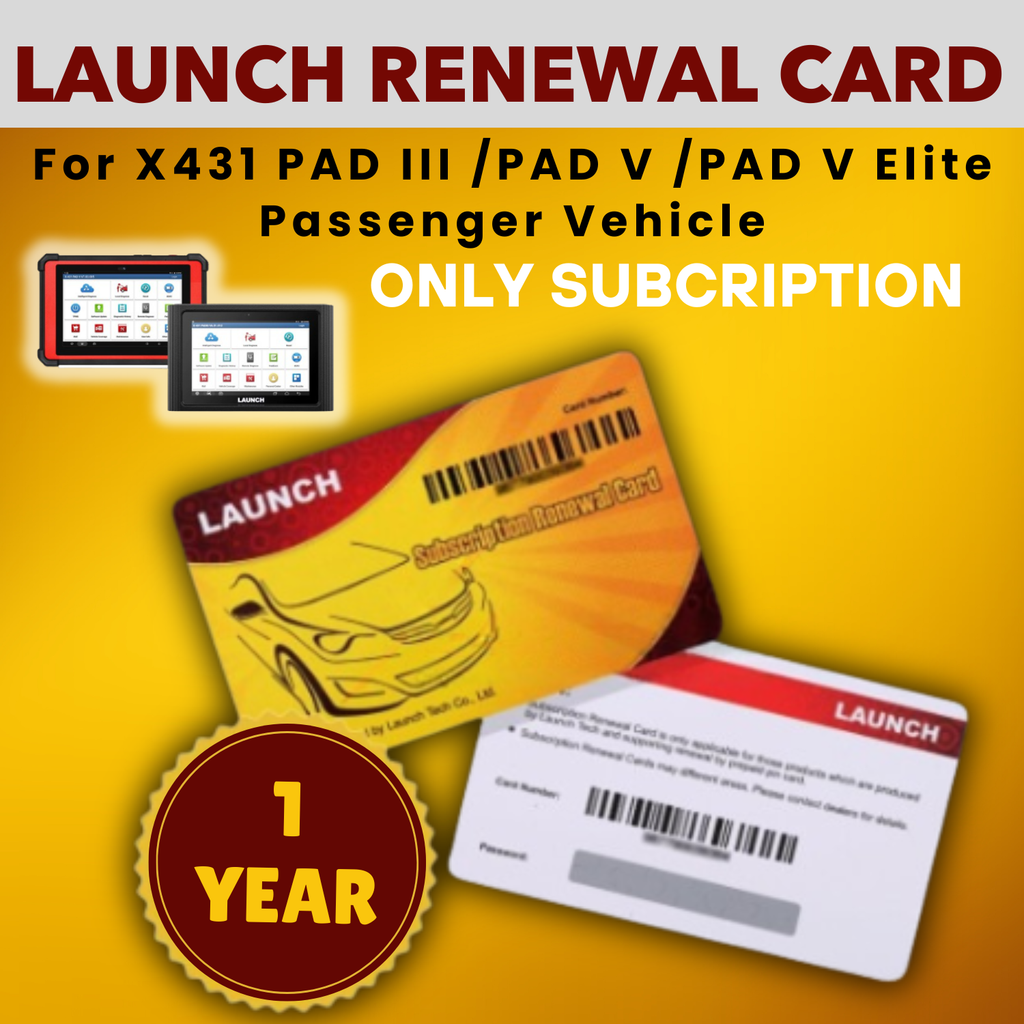 Launch X431 PAD III/PAD V Passenger Vehicle 1-Year Software Update Subscription