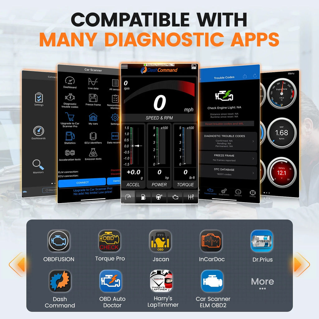 ANCEL Echo OBD2 Scanner Bluetooth All System Diagnostic Tool for iOS Android