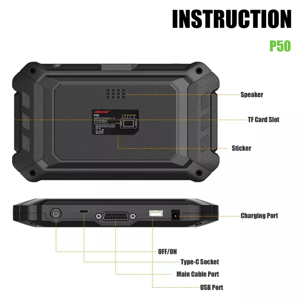 OBDSTAR P50 Airbag Crash Battery Reset Tool  95 Brands 14400+ ECUs