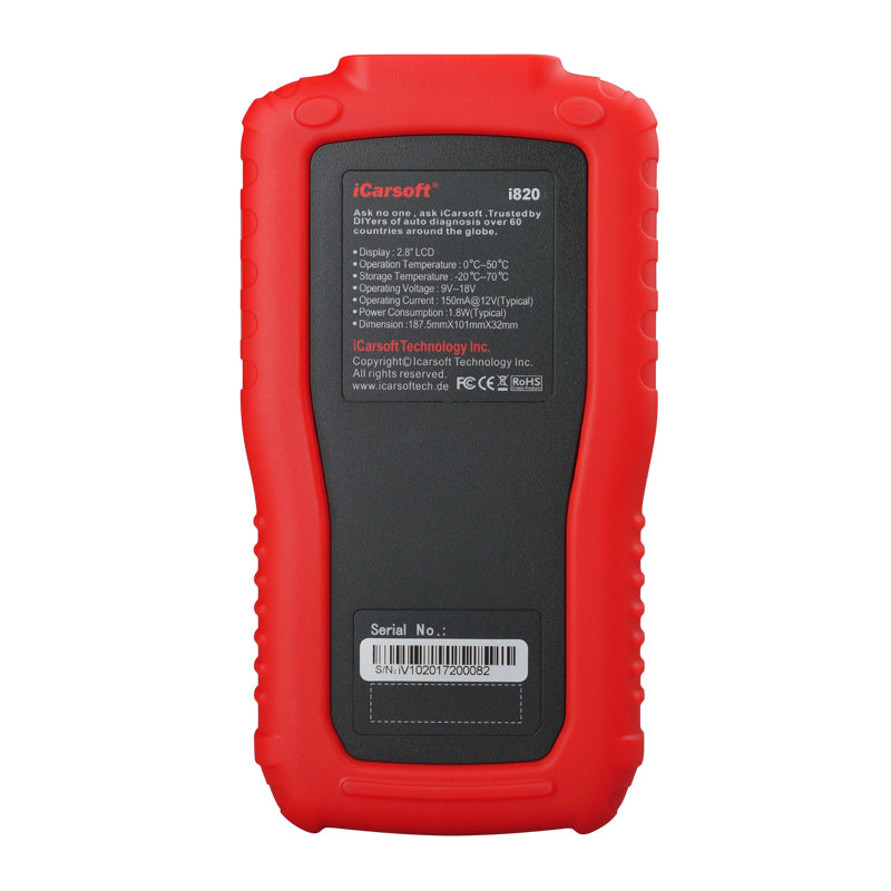 iCarsoft i820 OBDII Car Diagnostic Scanner Tool Code Reader OBD2 CAN
