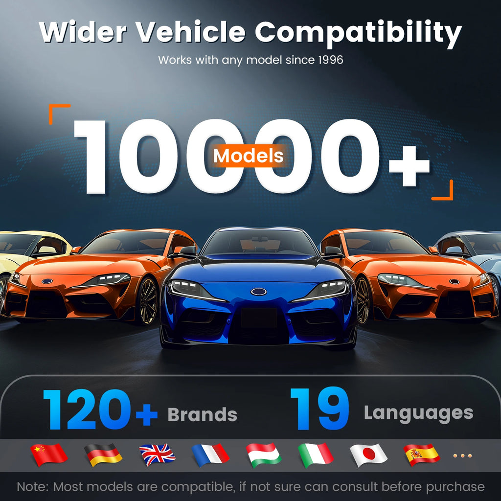 ANCEL DS100 OBD2 Scanner ABS SRS Engine TCM Code Reader with 7 Reset Services