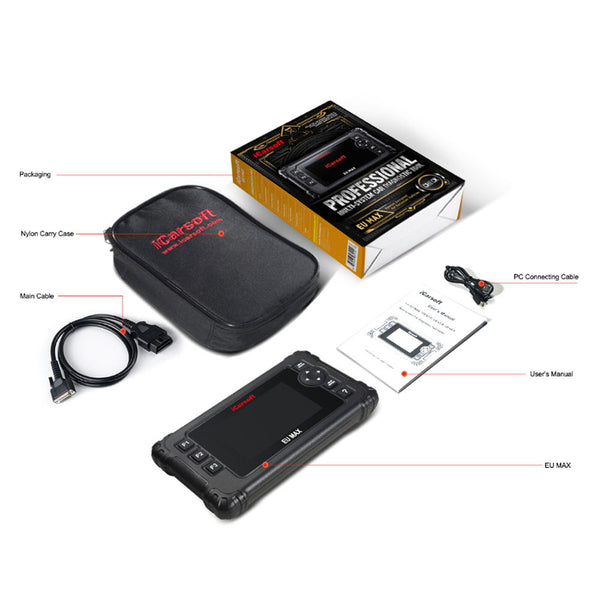 iCARSOFT EU MAX OBD2 Scanner Full ECU & System Coverage European Car scanner