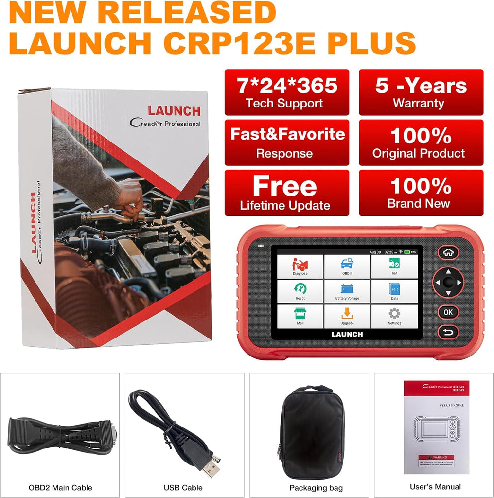LAUNCH CRP123E PLUS OBD2 Diagnostic Full Automotive Scan Tool Vehicle Code Reader