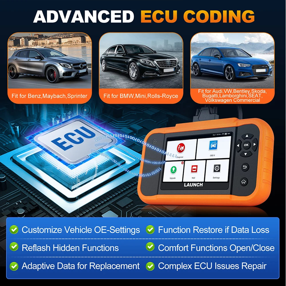 2025 LAUNCH X431 Creader Elite 2.0 BBA Bmw Scan Tool, VW Audi OBD2 Scan Tool