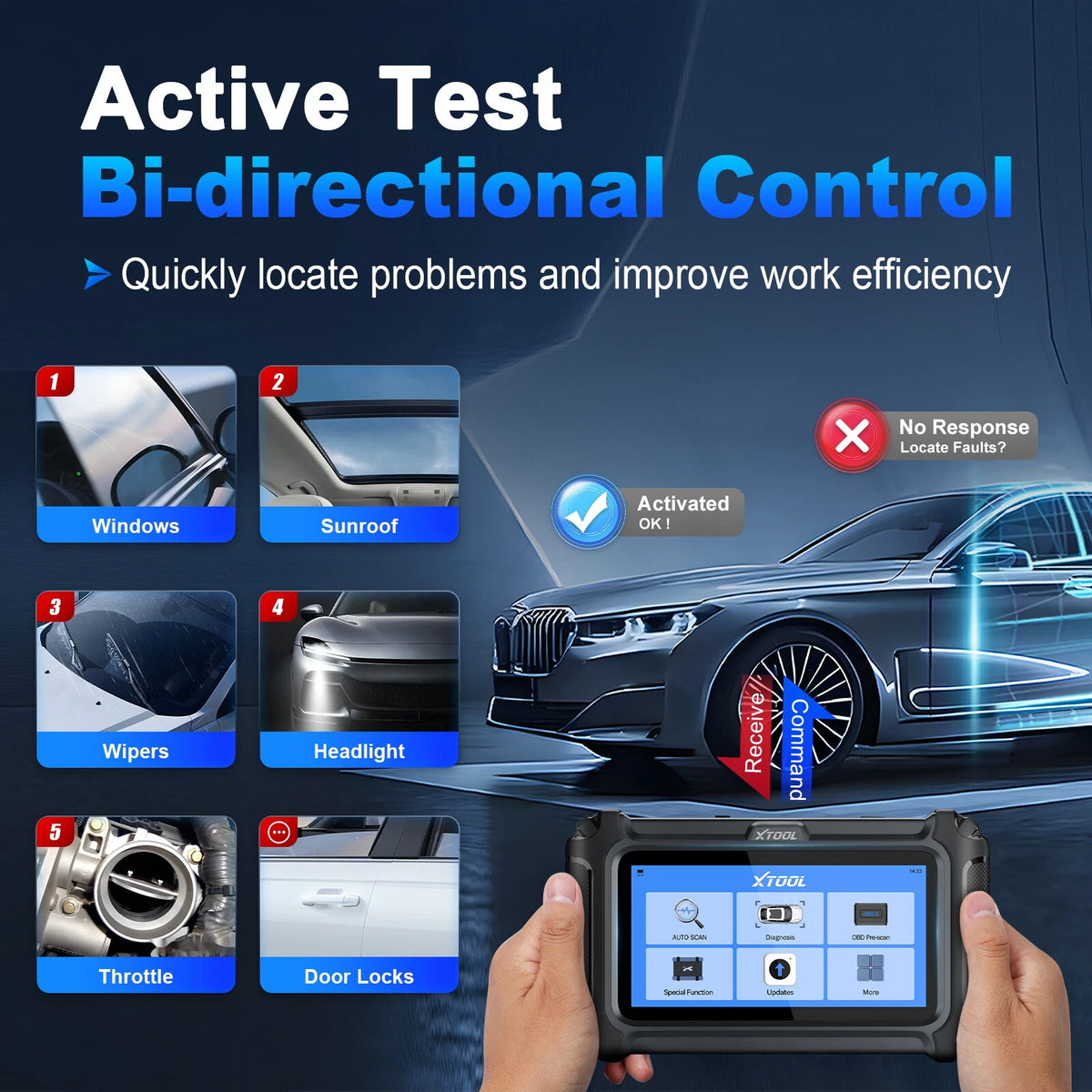 XTOOL IP500 Toyota Scan Tool Full OBD2 Scanner Bidirectional Auto Code Reader