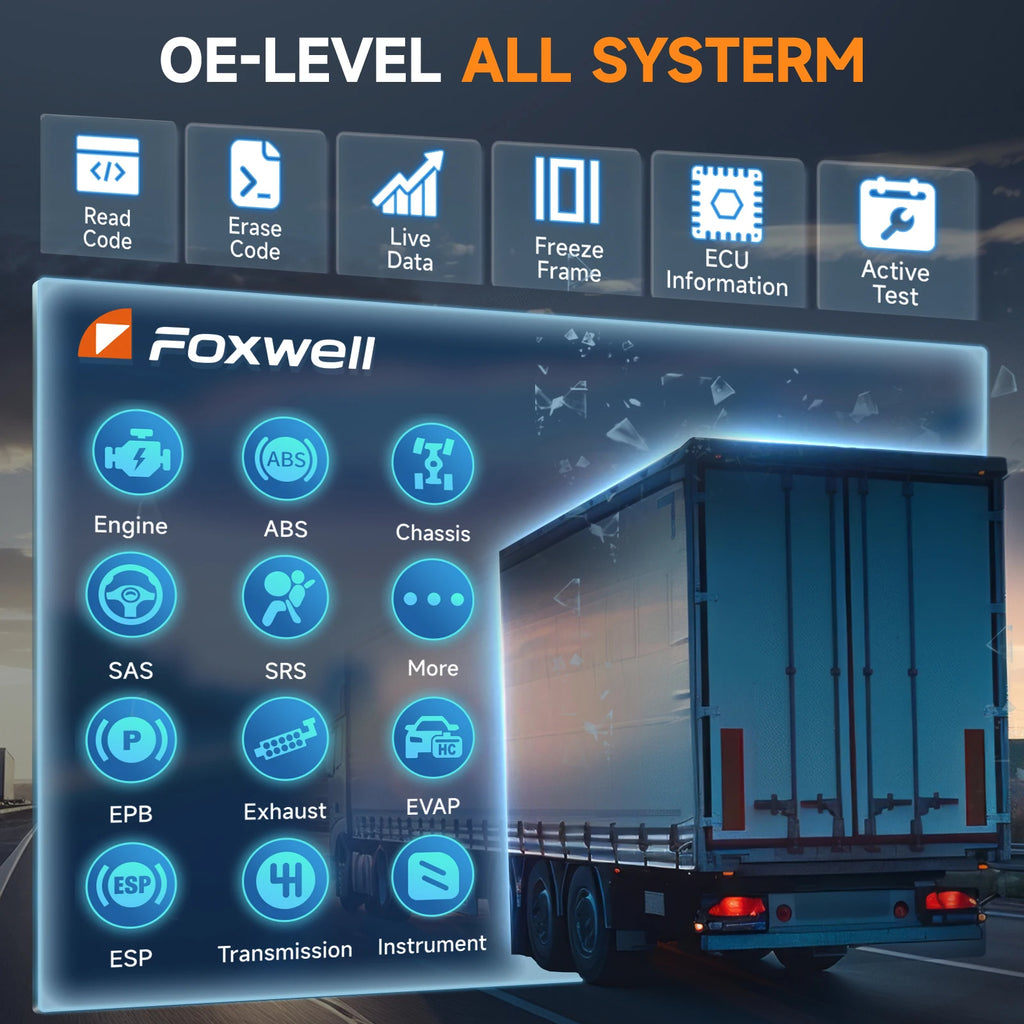 FOXWELL HD500 Heavy Duty Truck Scanner With DPF Regen ABS SRS OBD2 Scanner