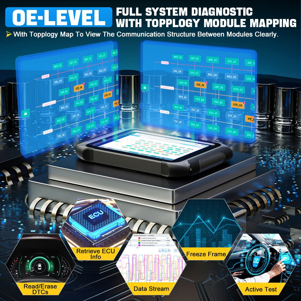 XTOOL D9S PRO ECU Coding And Programming OBD2 Scanner FCA AutoAuth DoIP/CAN FD