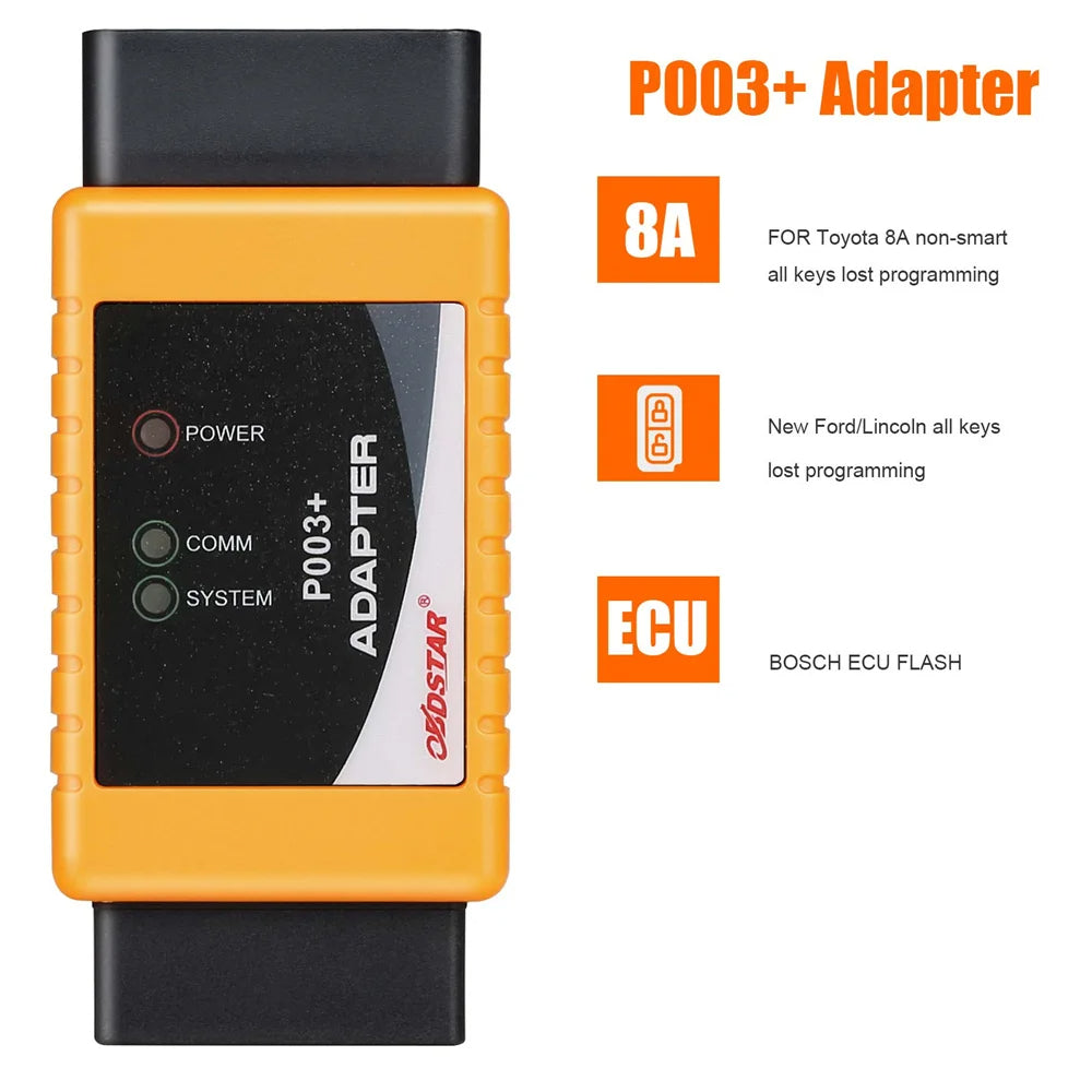 OBDSTAR P002 Adapter Set for Toyota 8A Ford All Keys Lost X300 DP Plus Tool