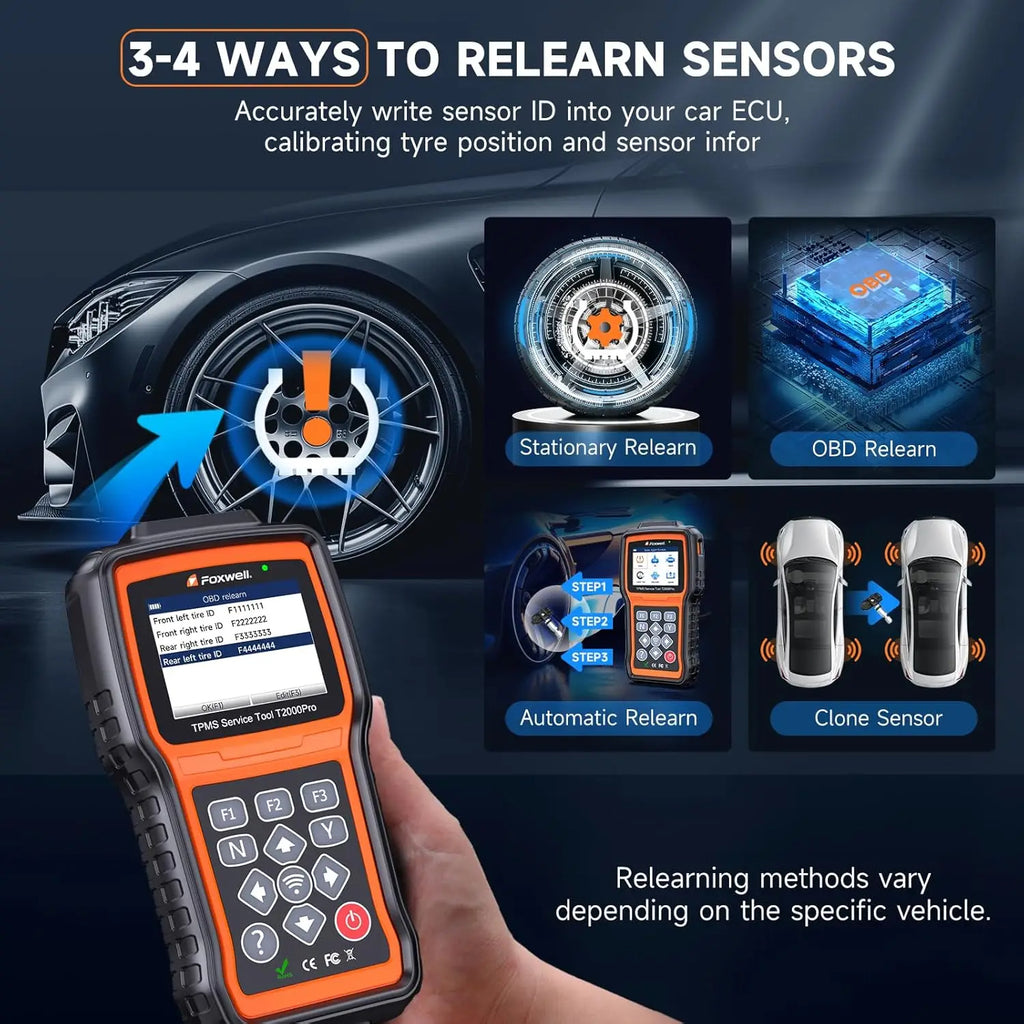 FOXWELL T2000 PRO Auto Tire Pressure TPMS Relearn Activate Sensors Diagnostic Tool