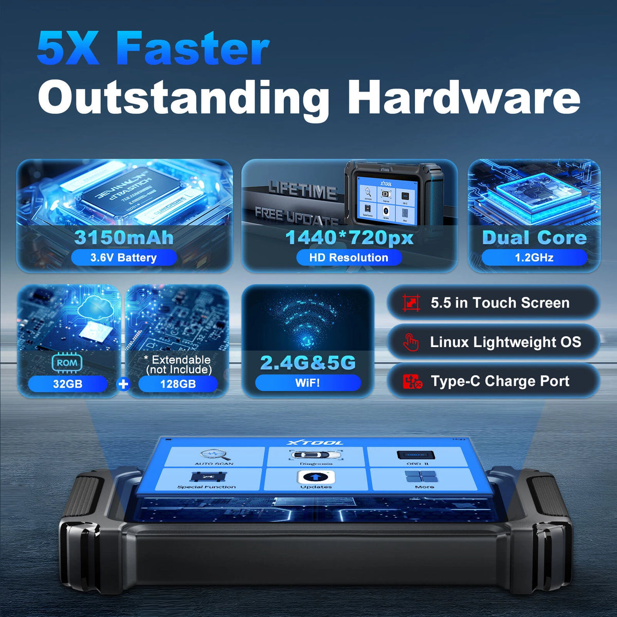 XTOOL IP500 Toyota Scan Tool Full OBD2 Scanner Bidirectional Auto Code Reader