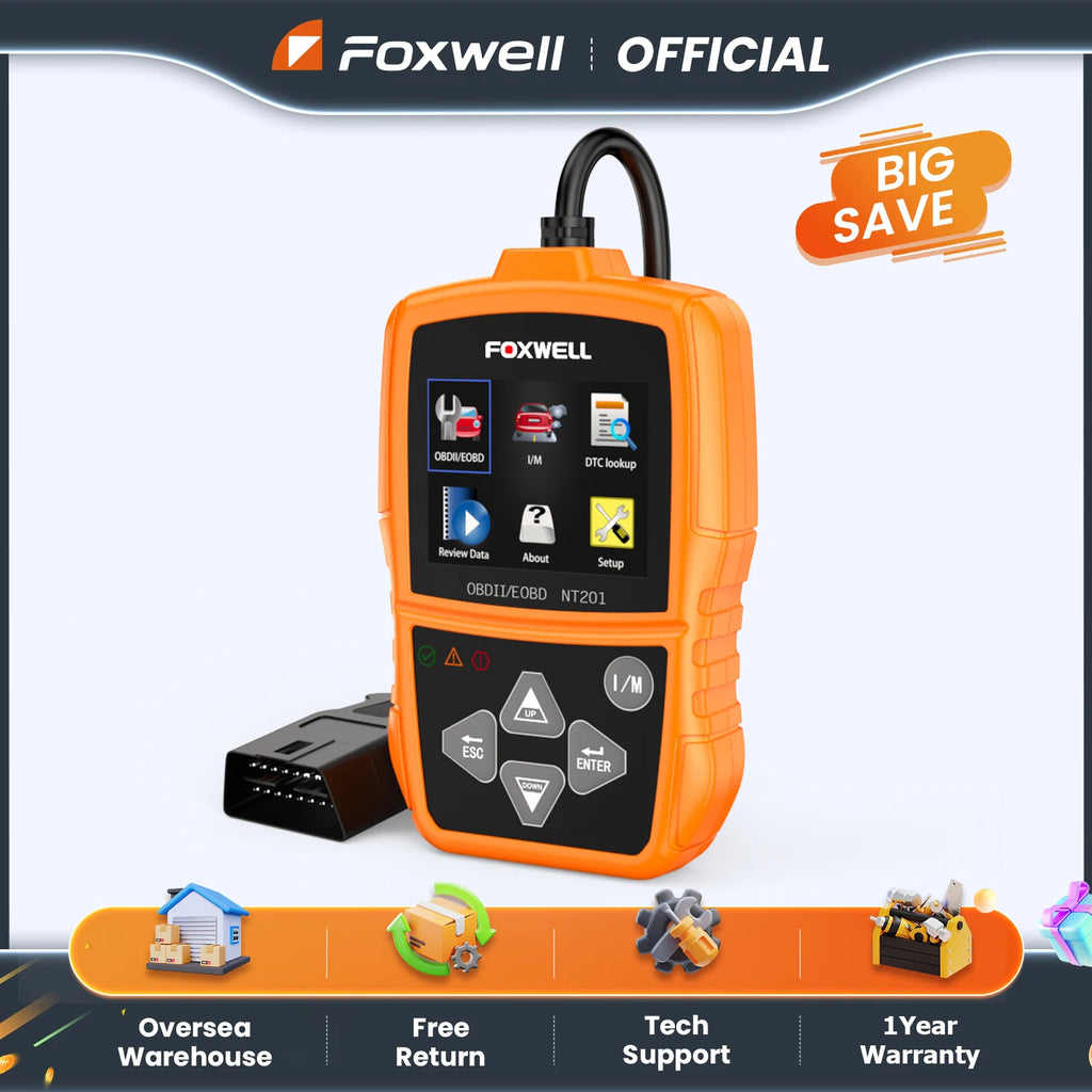 Foxwell NT201 OBD2 Scanner Car Check Engine Light Code Reader Diagnostic Tool