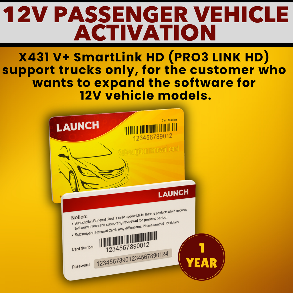 One Year Update Subscription for Launch X431 PAD III PAD V Passenger Cars