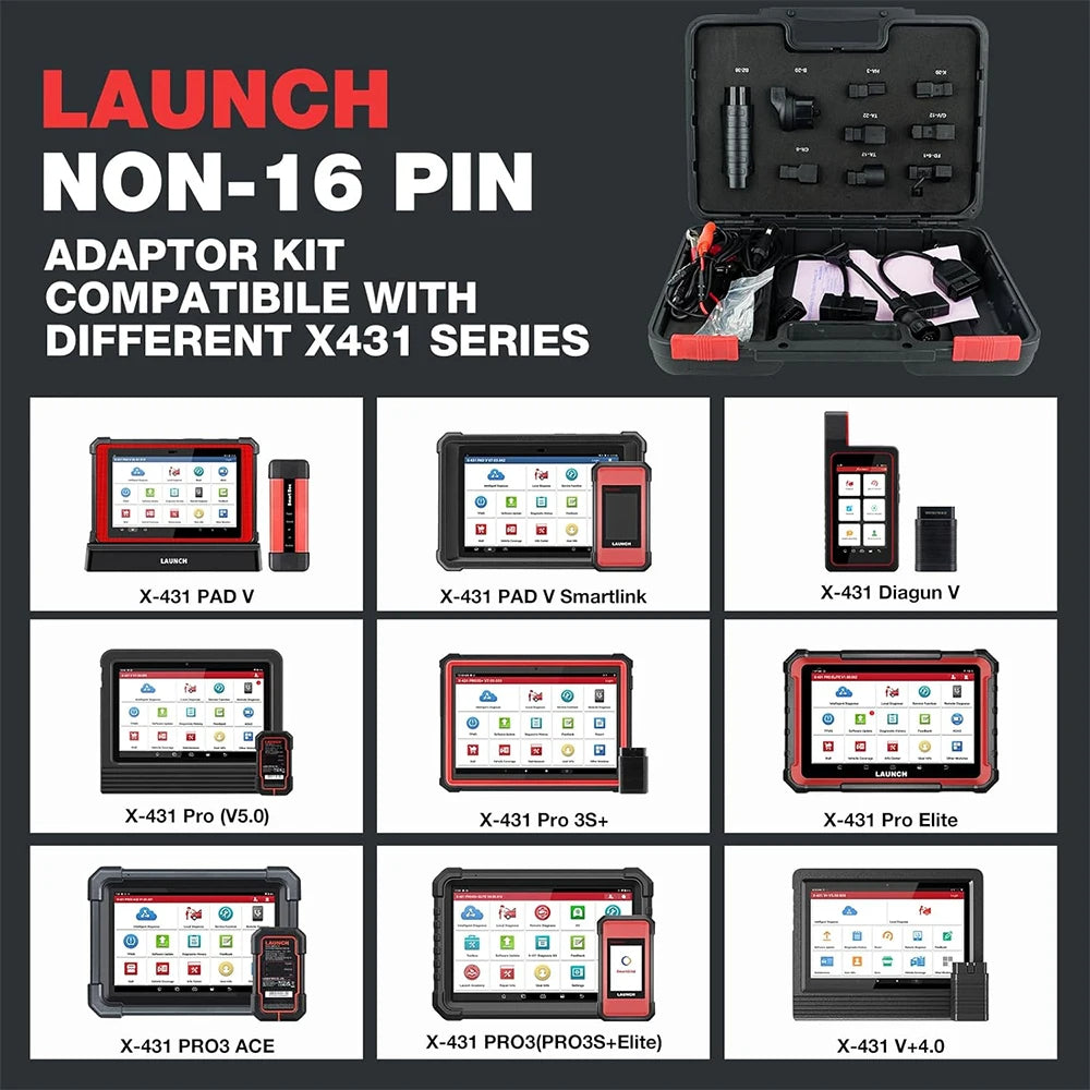 LAUNCH X431 OBD1 Adapter Kit with Case for Non-16 Pin Vehicles