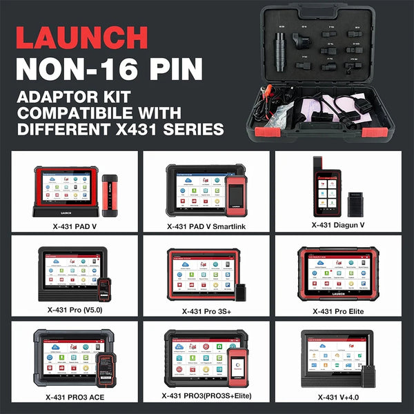 LAUNCH X431 OBD1 Adapter Kit with Case for Non-16 Pin Vehicles