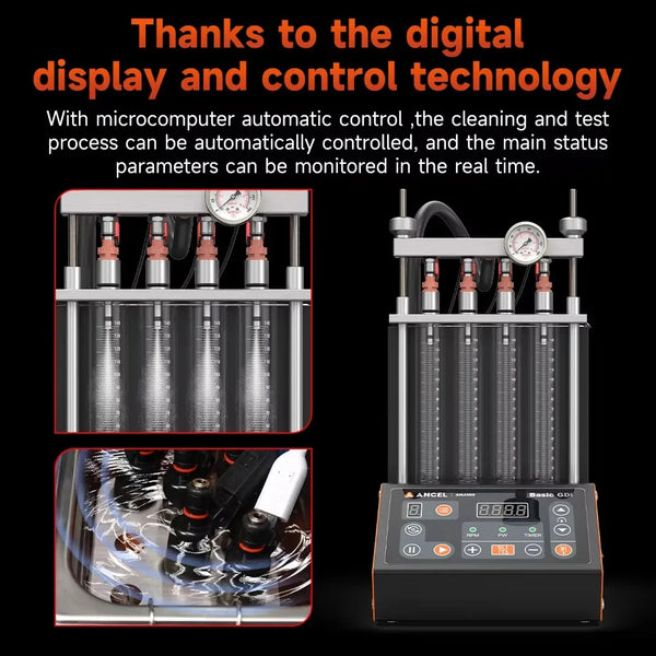 ANCEL ANJ400 Fuel Injector Cleaner Tester GDI EFI Ultrasonic 4-Cylinder Machine