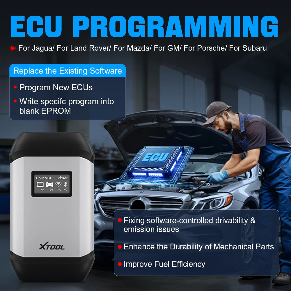 XTOOL XVCI MAX J2534 OBD2 Automotive Scanner ECU Coding Active Test CAN FD DoIP