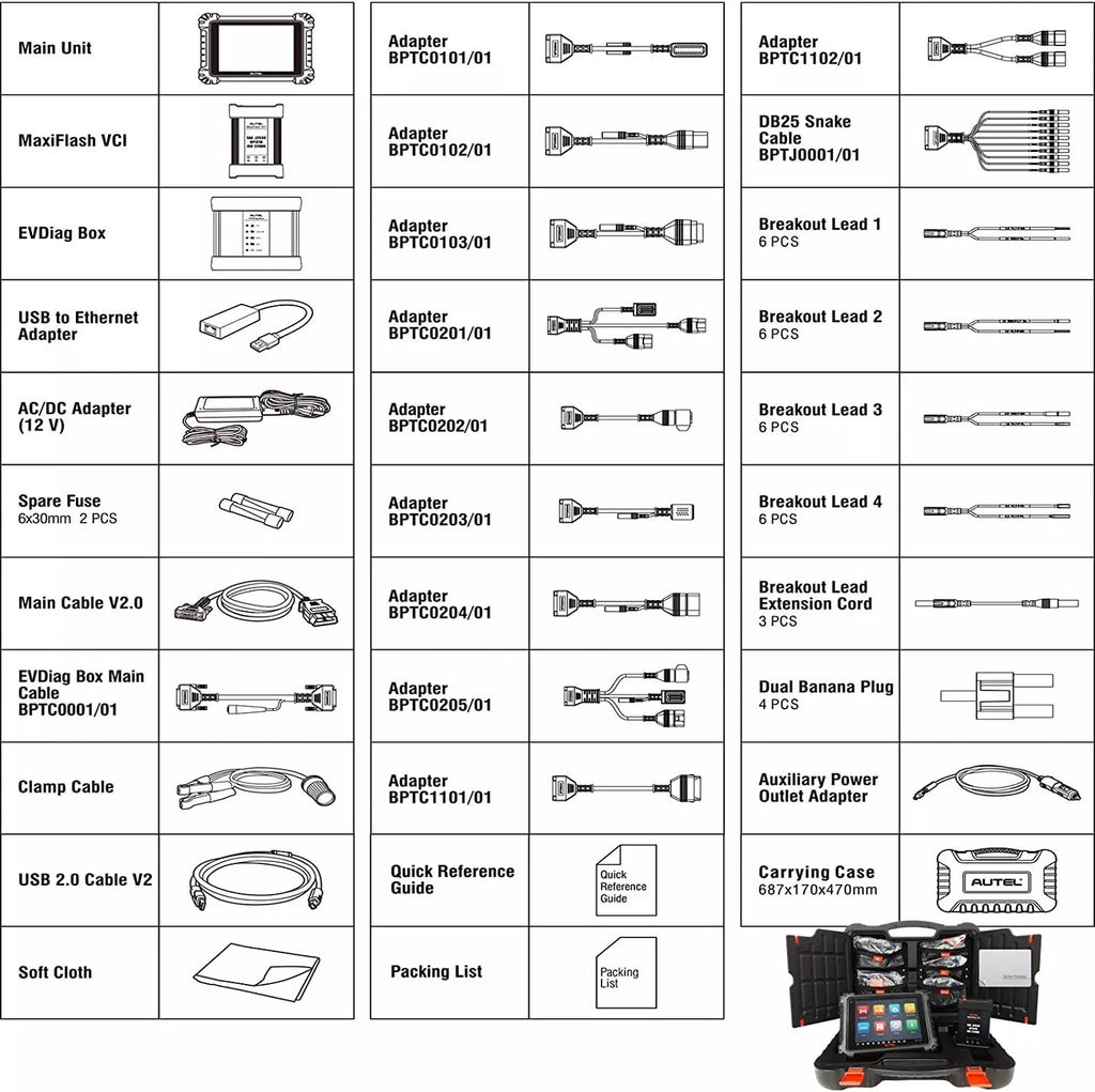 2025 Autel MaxiSYS MS909EV EV Diagnostic Scanner w/ EVDiag Box, ECU Coding, 40+ Services