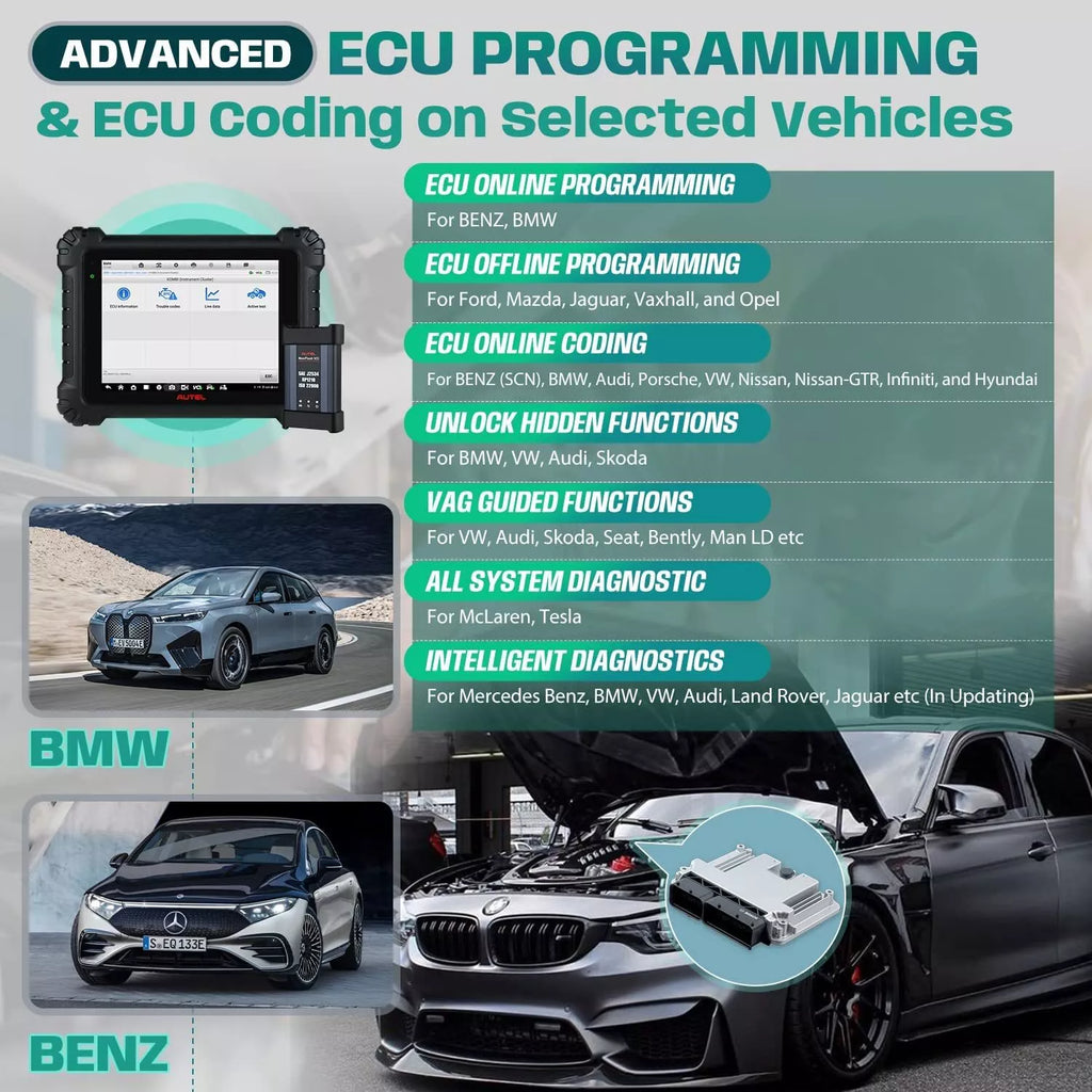 2025 Autel MaxiSYS MS909EV EV Diagnostic Scanner w/ EVDiag Box, ECU Coding, 40+ Services