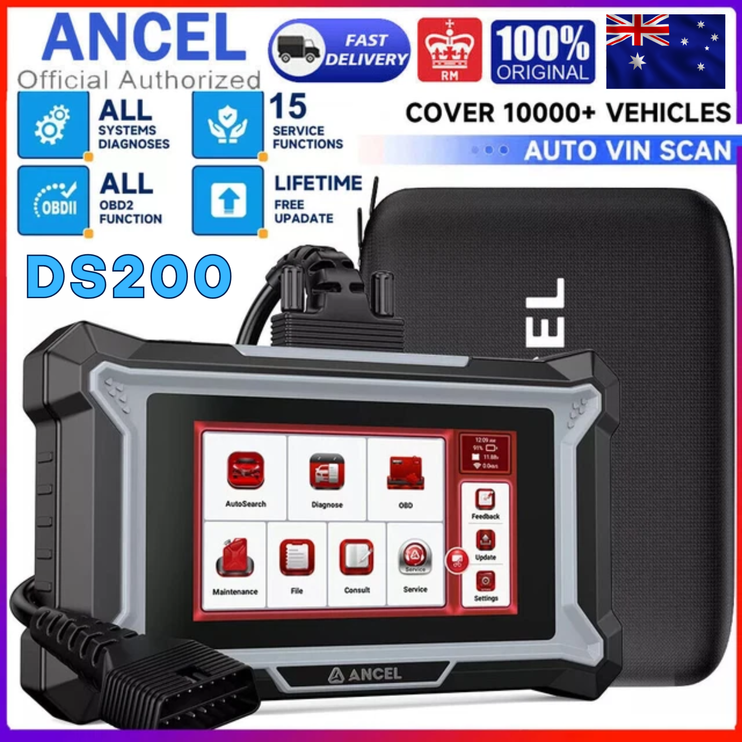ANCEL DS200 OBD2 Scanner All System Tool ABS TPMS DPF Reset WiFi Code Reader Secondary image