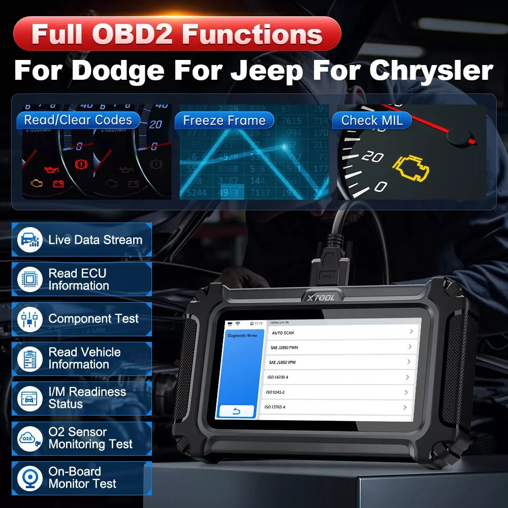 XTOOL IP500 Automotive Scanner For Chrysler/Jeep/Dodge Auto OBD2 Scan Tool FCA AutoAuth