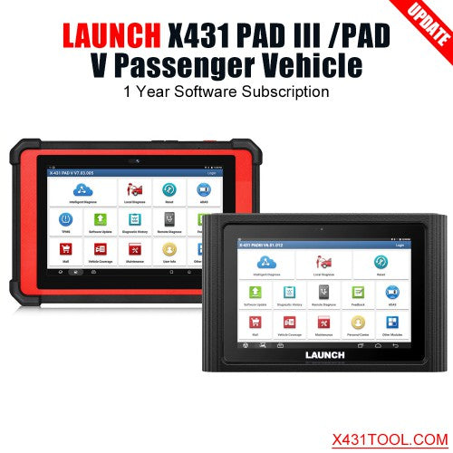 Launch X431 PAD III/PAD V Passenger Vehicle 1-Year Software Update Subscription
