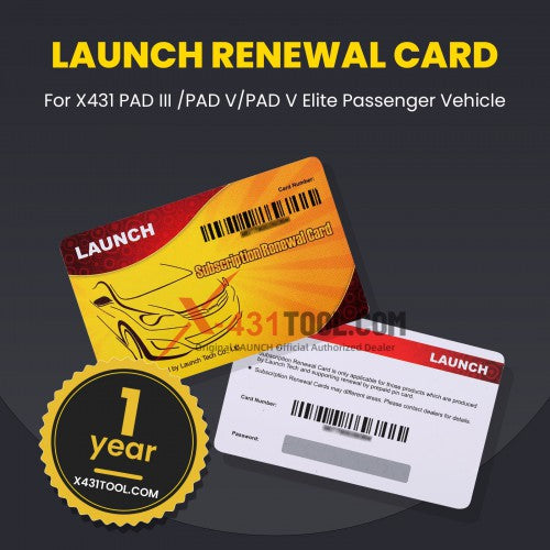 Launch X431 PAD III/PAD V Passenger Vehicle 1-Year Software Update Subscription