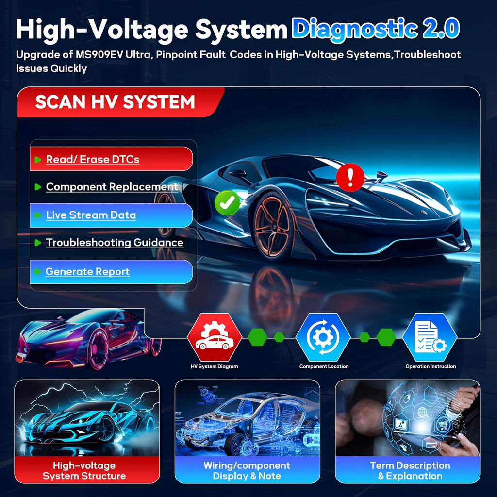 Autel MaxiSys Ultra EV MSOAK EV Hybrid Car Diagnostic Scanner ECU Coding Tool