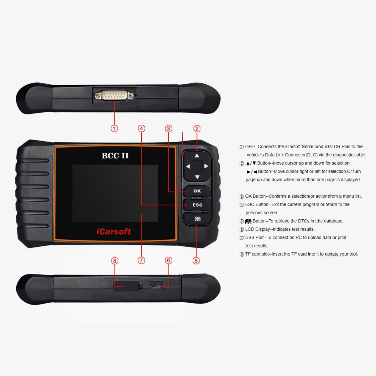 iCarsoft BCC II Fits Chevrolet OBD2 Diagnostic Fault Code Reset Scanner Tool