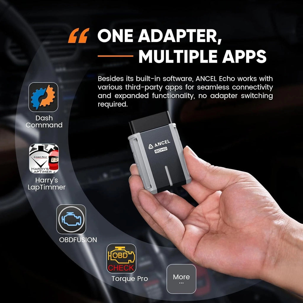 ANCEL Echo OBD2 Scanner Bluetooth All System Diagnostic Tool for iOS Android