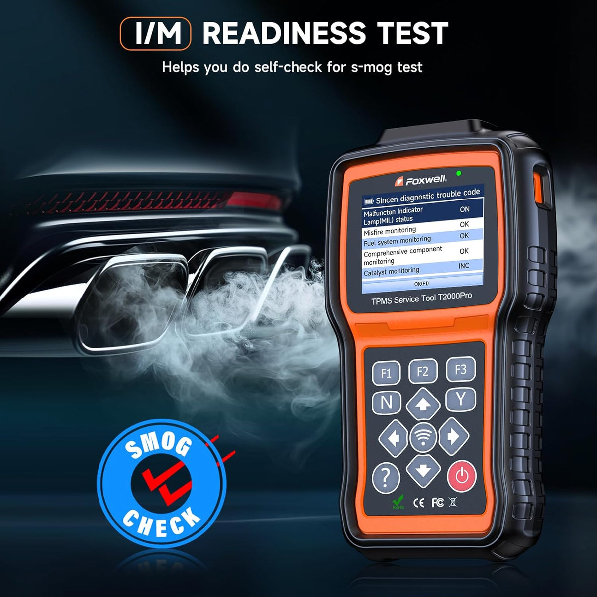 FOXWELL T2000 PRO Auto Tire Pressure TPMS Relearn Activate Sensors Diagnostic Tool