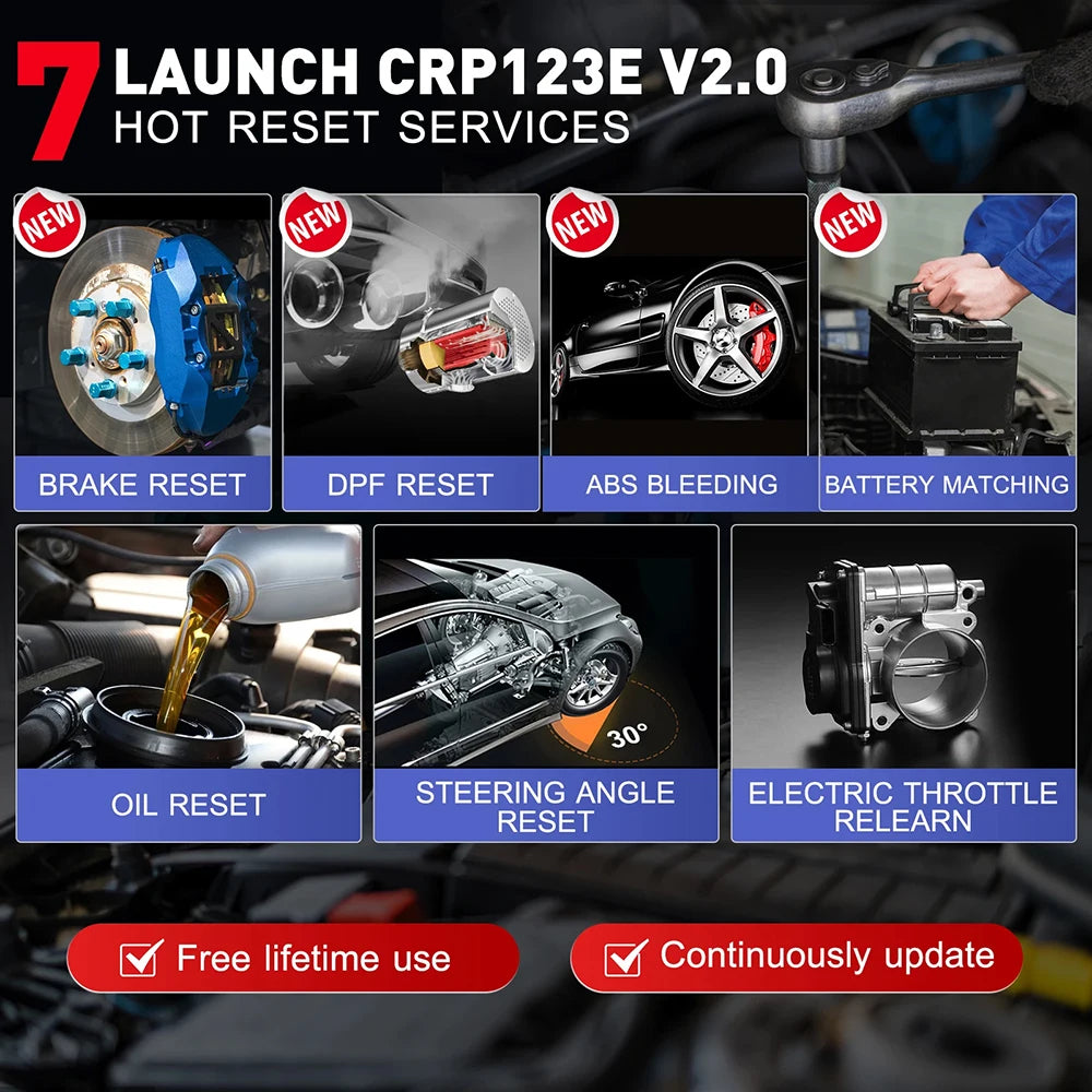 2026 LAUNCH CRP123E V2.0 OBD2 Scanner ECU Coding Bi-Directional DoIP 38+ Reset