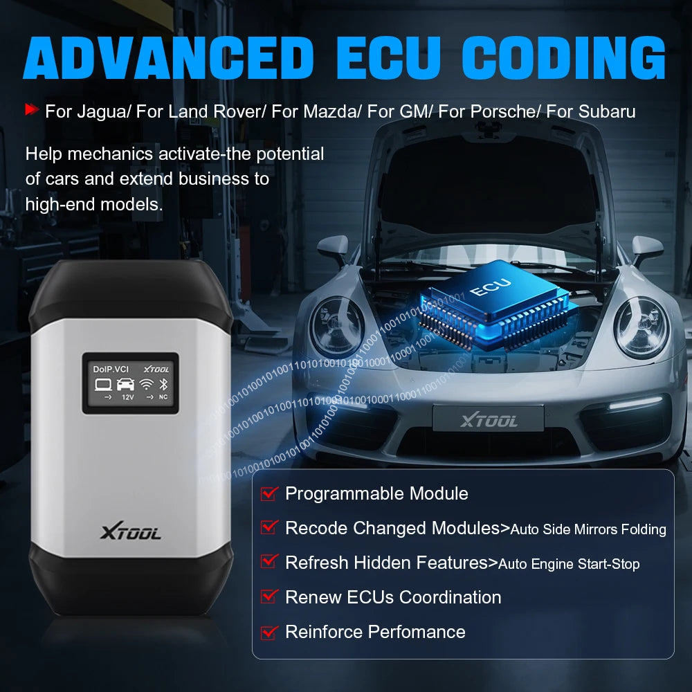 XTOOL J2534X XVCI MAX Full System Diagnostic Tool Bi Directional ECU Coding
