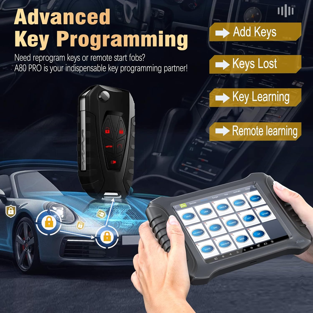 XTOOL A80 Pro OBD2 Diagnostic Scanner ECU Programming Coding Key Programmer Bi-Directional Scan Tool