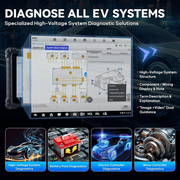 Autel MaxiSys Ultra EV MSOAK EV Hybrid Car Diagnostic Scanner ECU Coding Tool