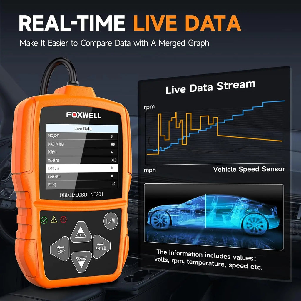 Foxwell NT201 OBD2 Scanner Car Check Engine Light Code Reader Diagnostic Tool