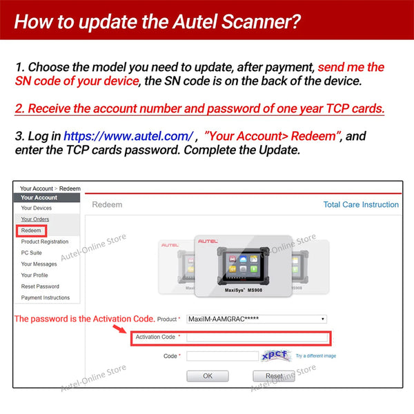 Autel Official One Year Software Renewal for MK808BT IM608 IM508 Diagnostic Tool