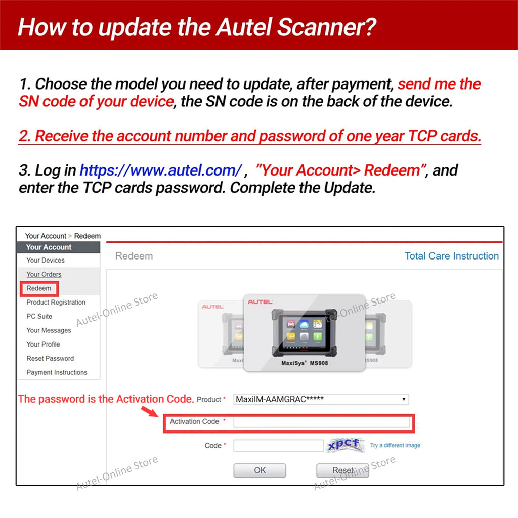 Autel Official One Year Software Renewal for MK808BT IM608 IM508 Diagnostic Tool