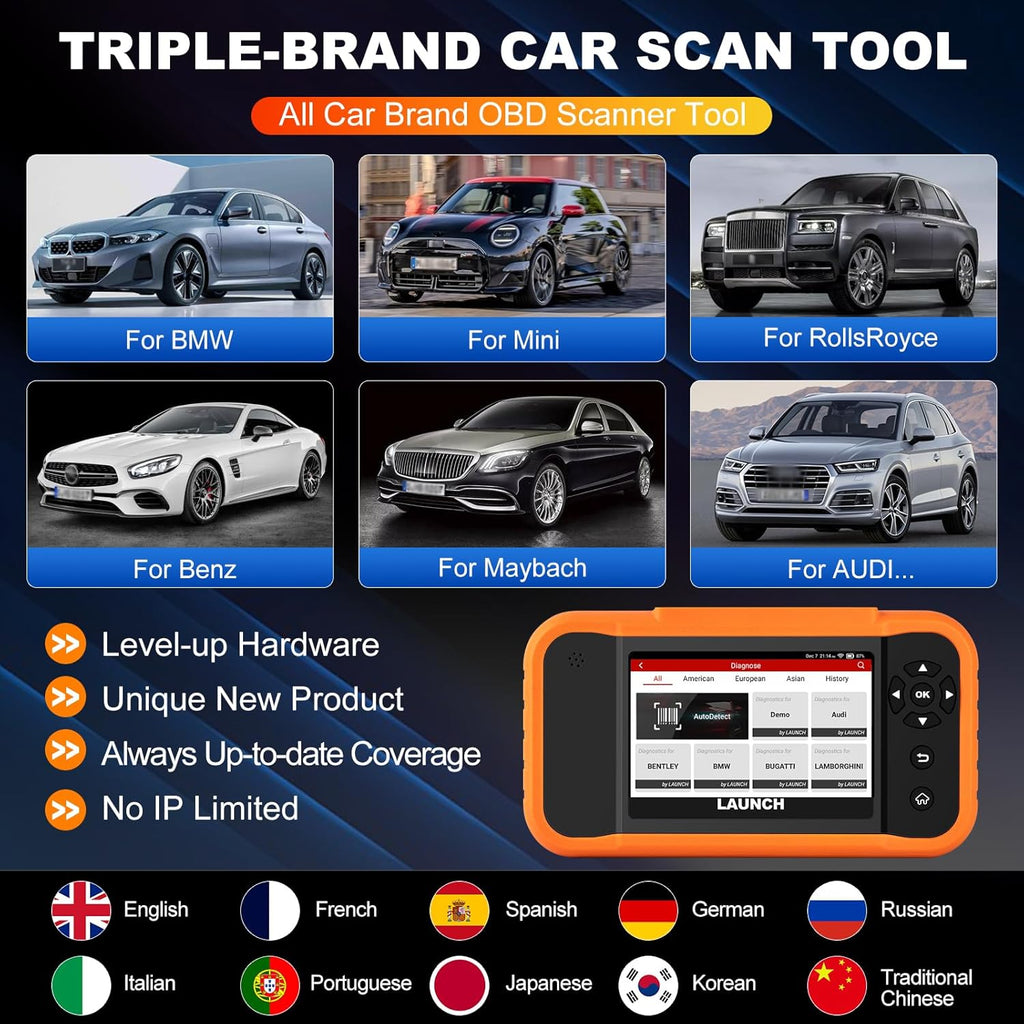 2025 LAUNCH X431 Creader Elite 2.0 BBA Bmw Scan Tool, VW Audi OBD2 Scan Tool